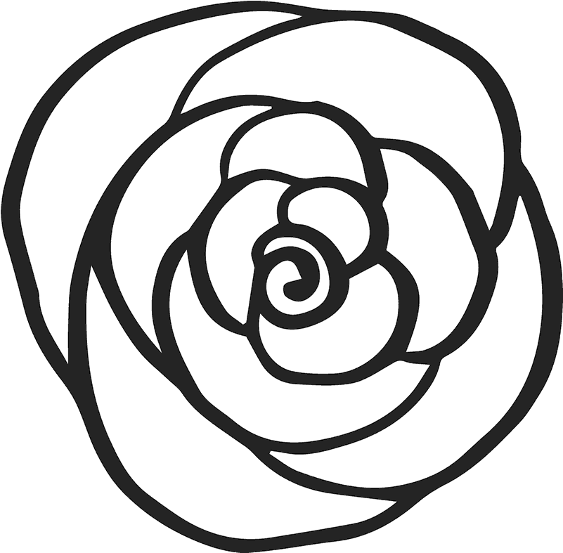 Collection Of Free Spiral Drawing Rose Download On - Rose Outline Png Clipart (800x800), Png Download
