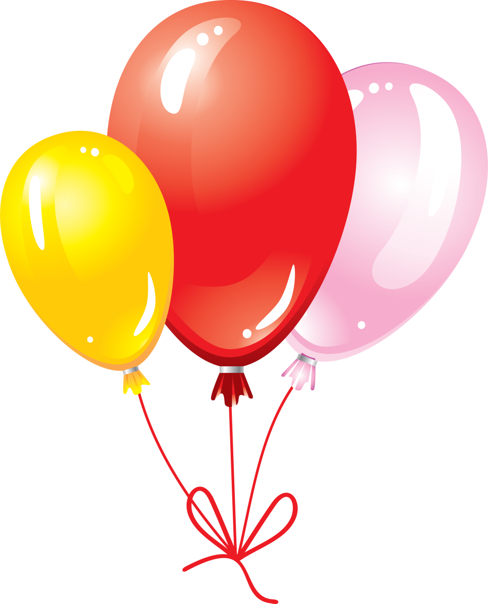 Multicolored Flying Balloons With Bow Png Image - Png Baluns Clipart (960x1187), Png Download