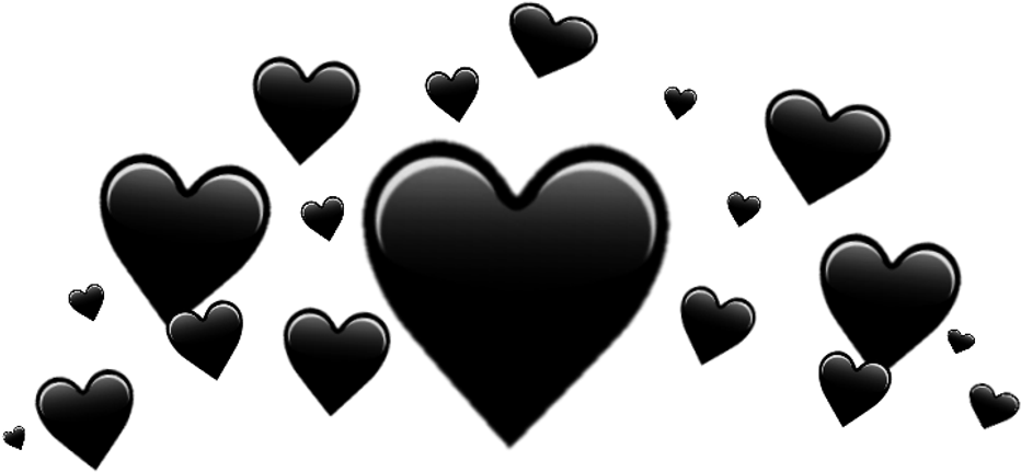 #black #crown #blackhearts - Transparent Black Hearts Png Clipart (1024x1024), Png Download