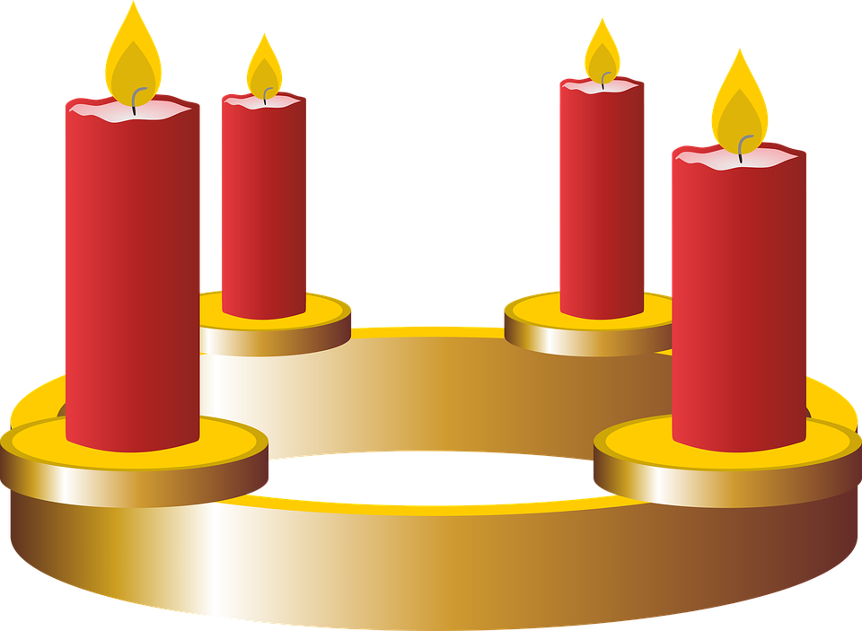 Fourth Advent Advent Advent Wreath Candles - Third Advent Candle Clipart - Png Download (960x703), Png Download