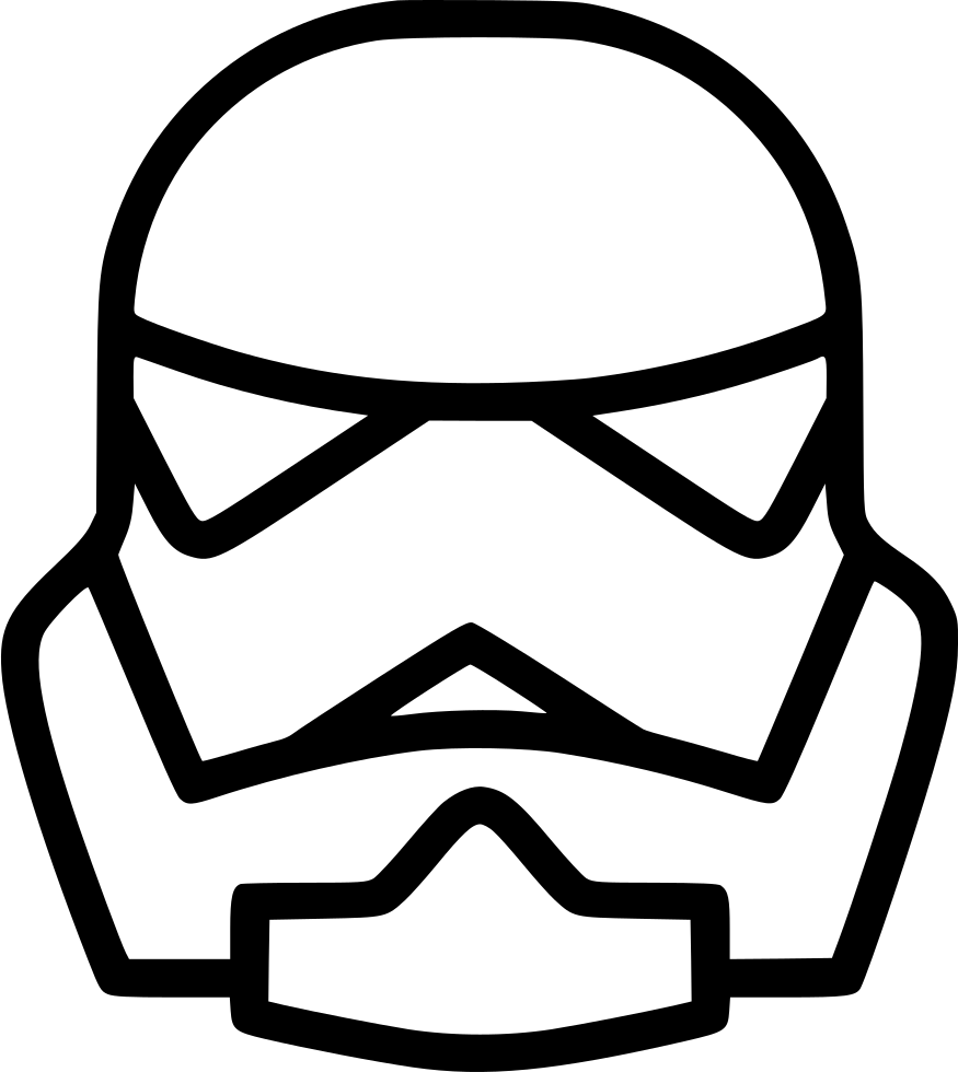 Head,coloring Book,line,face Mask,line Art,clip Art,football - Star Wars Storm Trooper Cartoon - Png Download (875x980), Png Download