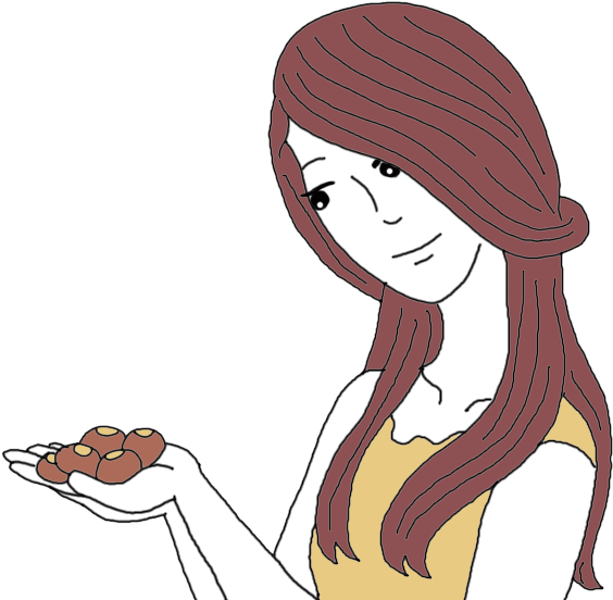 Transparent Nuts Clipart - Girl Eating Nuts Clipart - Png Download (564x552), Png Download