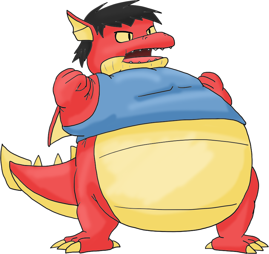 Dan The Fat Red Dragon By Capo16 By Juacoproductionsarts - Fat Red Dragon Clipart (901x851), Png Download