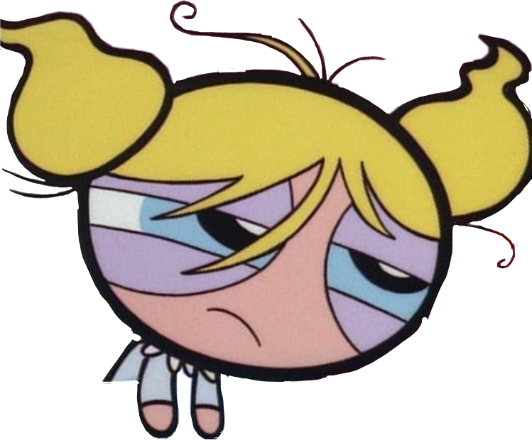 Transparent Tired Clipart - Bubbles Powerpuff Girl Sticker - Png Download (749x620), Png Download