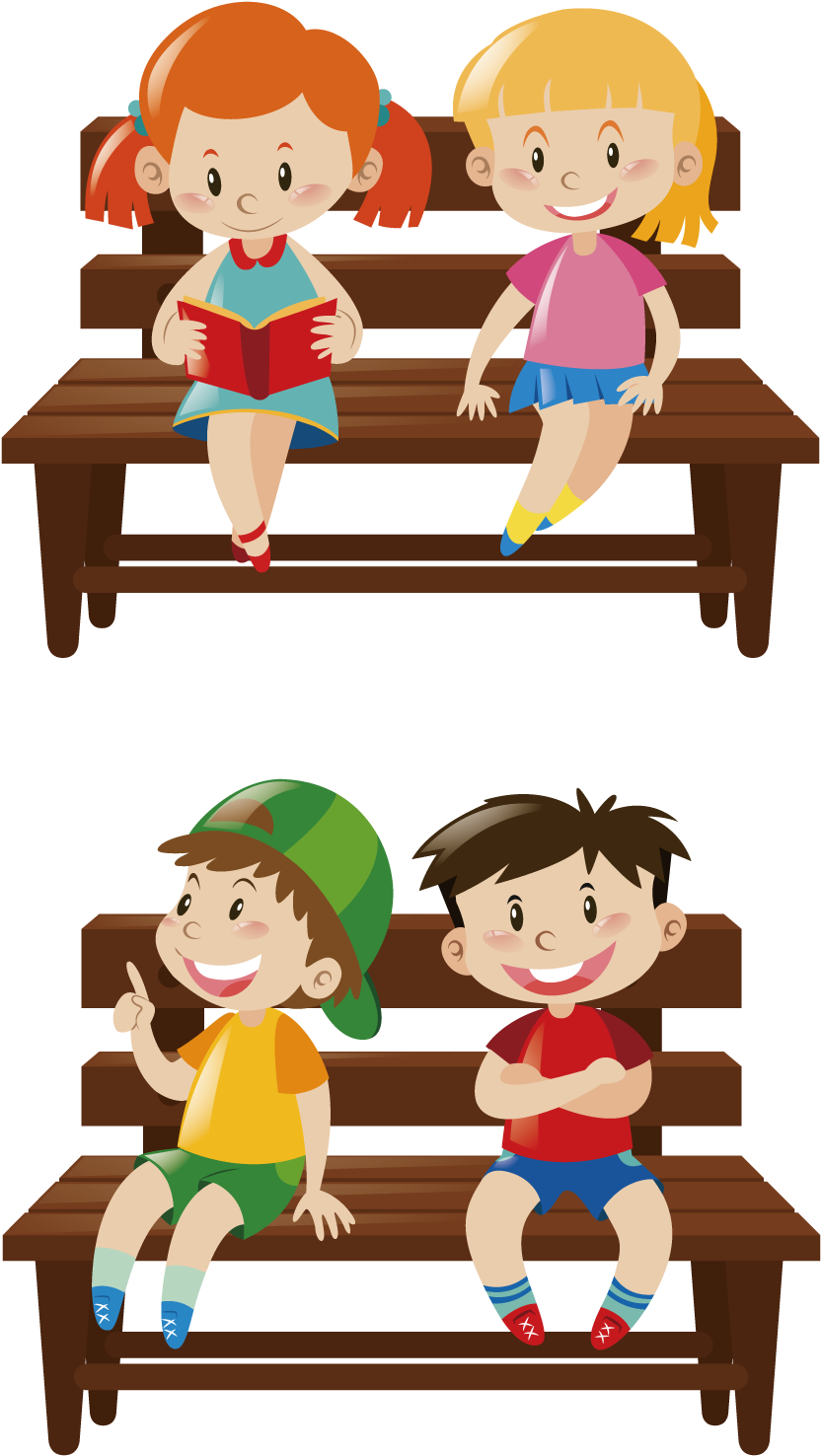 Boys Sitting On The Bench Clipart - Png Download (1600x1600), Png Download