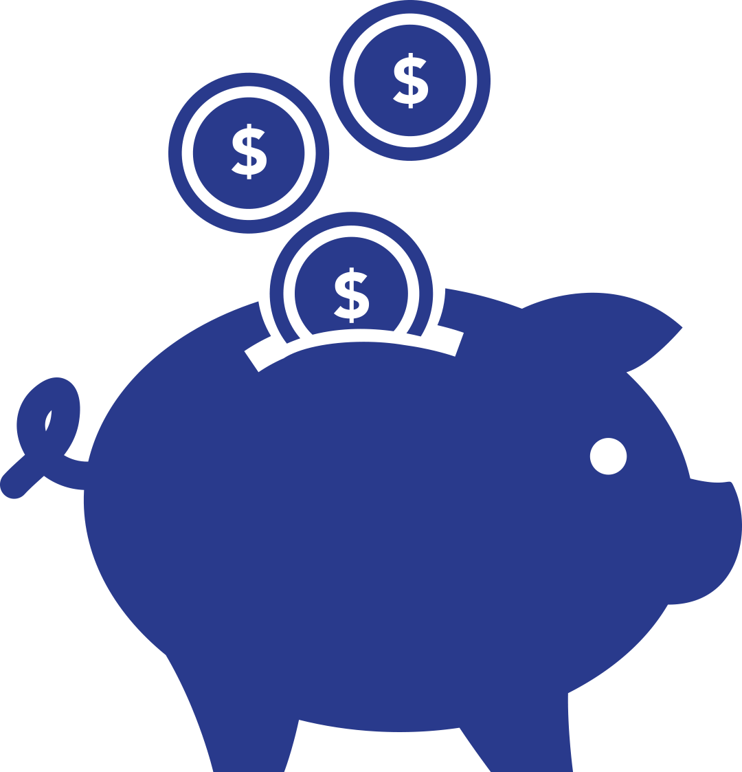 Blue Piggy Bank Png Clipart (1080x1123), Png Download