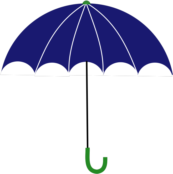 Blue And Green Umbrella Svg Clip Arts - Black Umbrella Clipart - Png Download (1024x1024), Png Download
