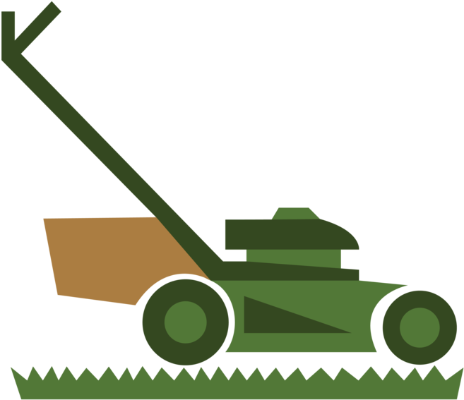 Florus Icons Lawncare - Silhouette Lawn Mower Clip Art - Png Download (1000x1000), Png Download