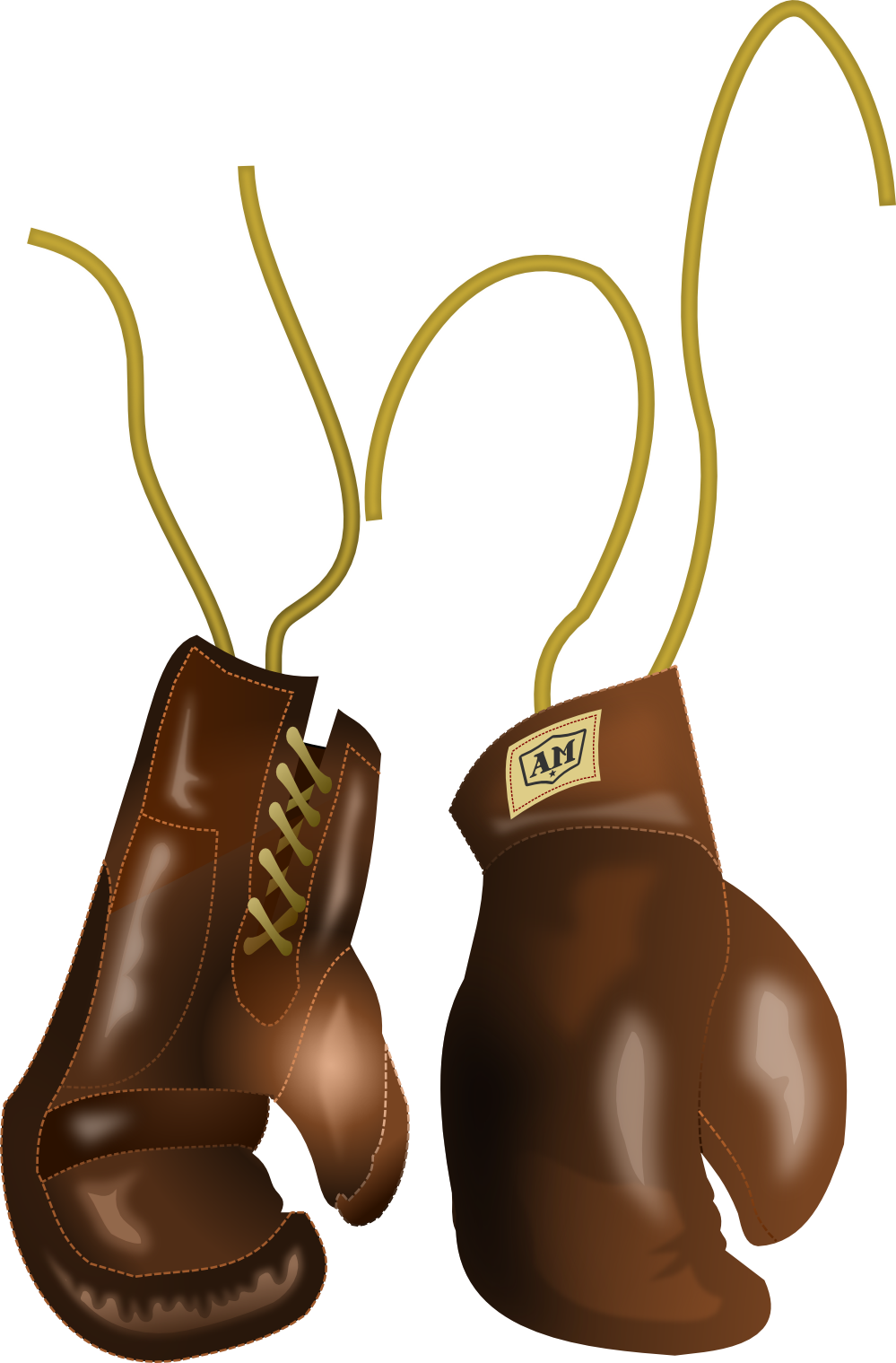 Free Brown Vintage Boxing Gloves Clip Art - Old Boxing Gloves Png Transparent Png (999x1519), Png Download