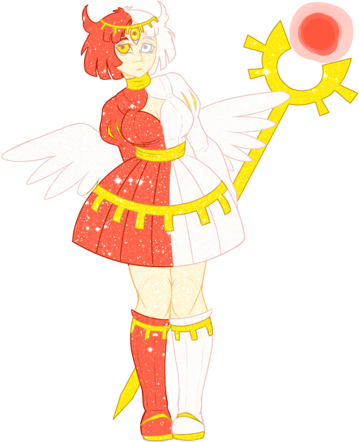 Half Demon Half Angel By Sharklysweet - Cartoon Clipart (739x910), Png Download
