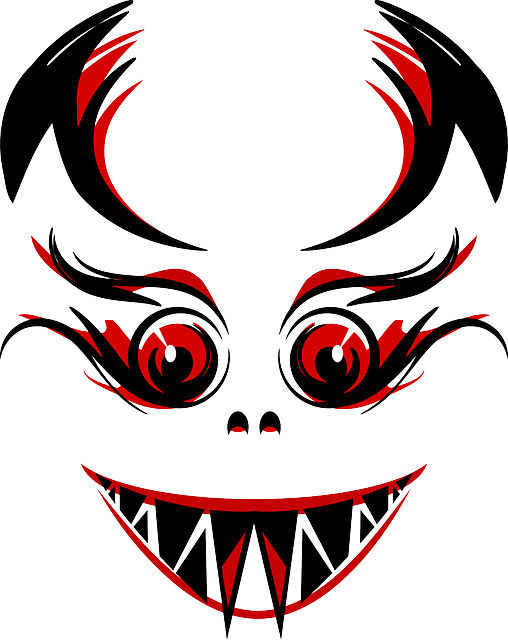 Evil, Devil, Demon, Eyes, Teeth, Fangs, Red - Vampire Face Png Clipart (508x640), Png Download