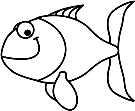 Fish Clipart Black And White - Png Download (600x600), Png Download
