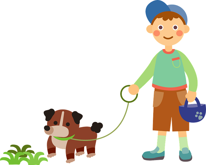 Child Boy Dog Clipart - Dog - Png Download (800x639), Png Download