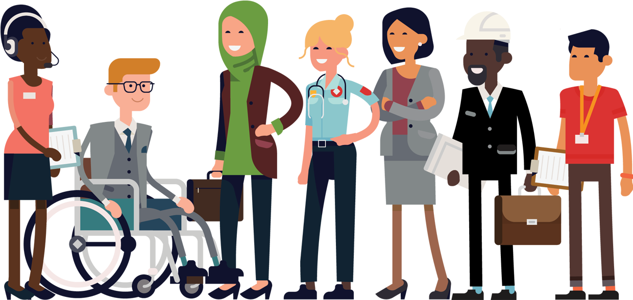 Diversity People Clipart (1239x800), Png Download