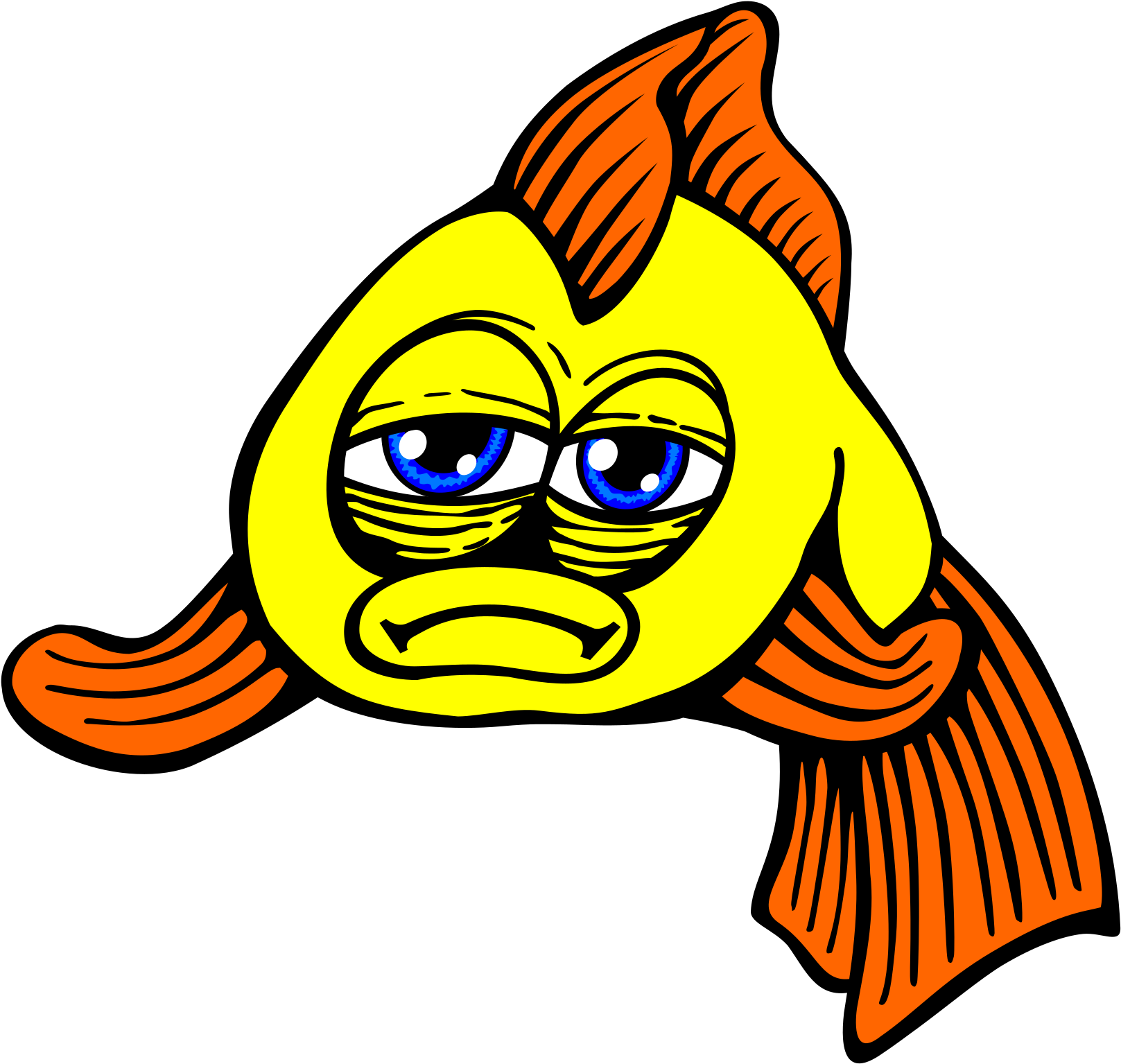 Sad Clipart Fish - Sad Fish Transparent - Png Download (2400x3394), Png Download
