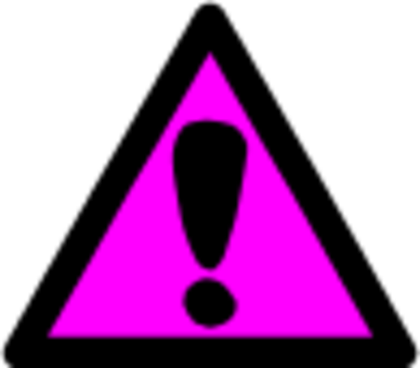 Attention Clipart Craft Projects Symbols Clipartoons - Pink Warning Sign - Png Download (600x526), Png Download