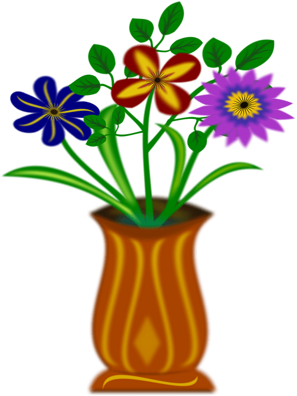 Transparent Bouquet Of Flowers Clipart - Flower Vase Silhouette Png (541x720), Png Download