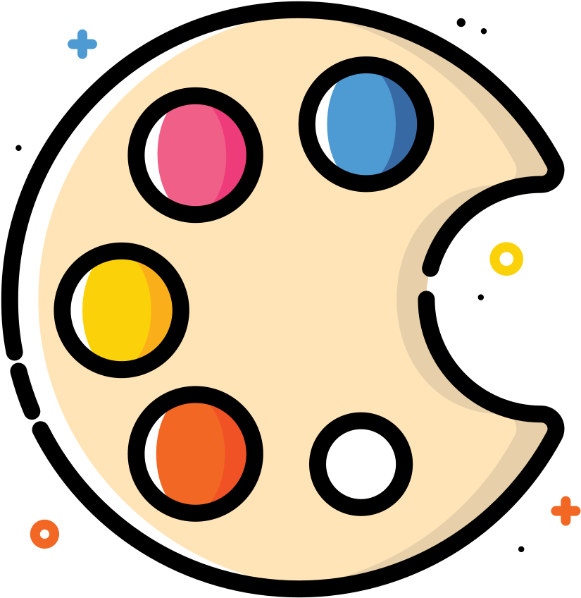 Painting Palette Icon - Paint Palette Png Icon Clipart (1024x1024), Png Download