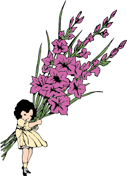 Flower Girl-1574854832 - Gladiolen Cartoon Clipart (600x600), Png Download