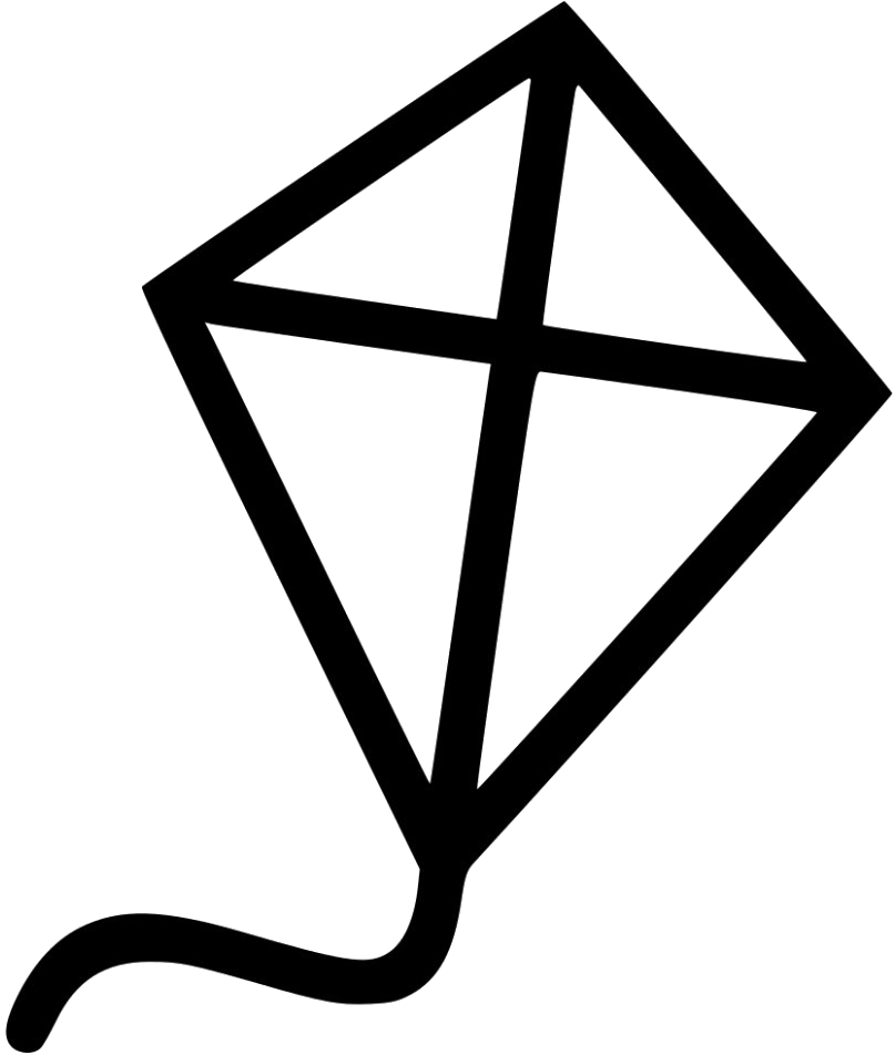 Cute Kite Png Free Download - Kite Black And White Clipart Transparent Png (860x1060), Png Download