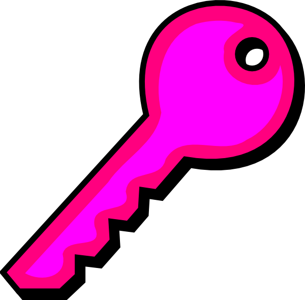 Pink Key Clip Art At Clker - Pink Key Clipart - Png Download (600x590), Png Download