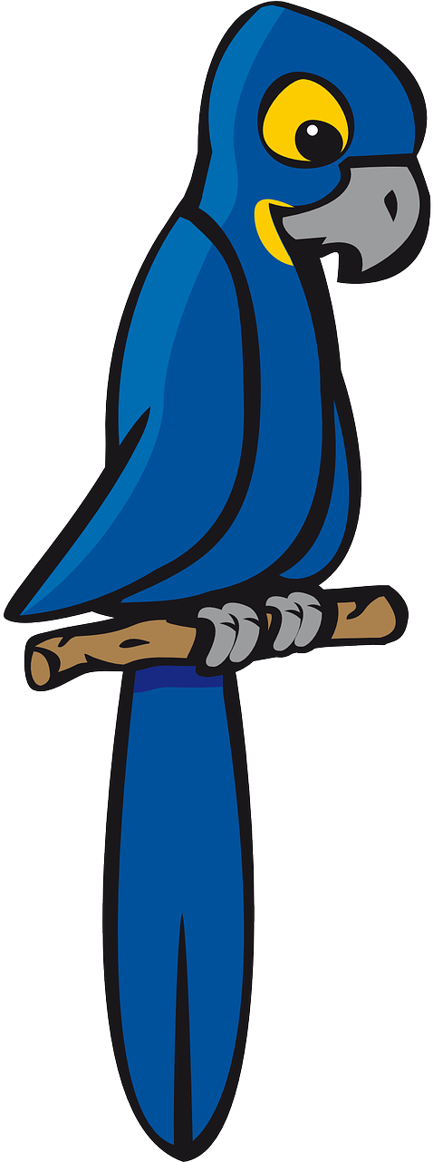 Blue Parrot Clip Art - Png Download (640x1280), Png Download