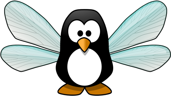 Penguin Fairy - Cartoon Penguin Clipart (600x600), Png Download