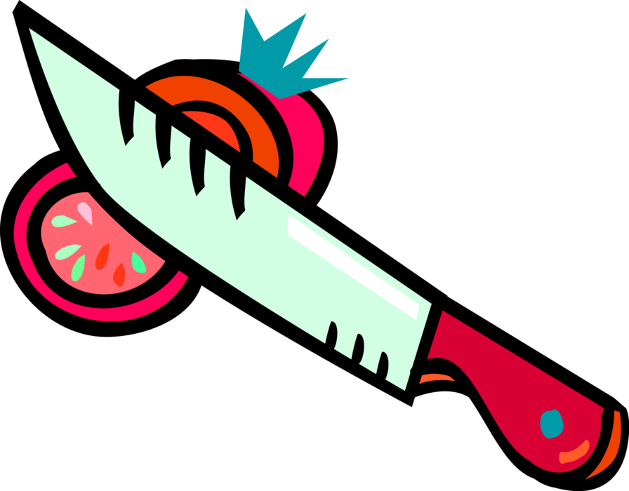 Vector Illustration Of Kitchen Kitchenware Knife Cuts - Physical Change Clipart - Png Download (896x700), Png Download