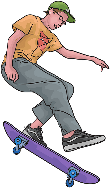 Boy Skateboarding Clipart - Png Download (565x800), Png Download