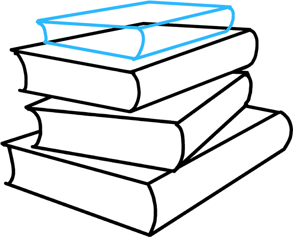 How To Draw School Books - Stack Of Books Drawing Clipart (680x678), Png Download