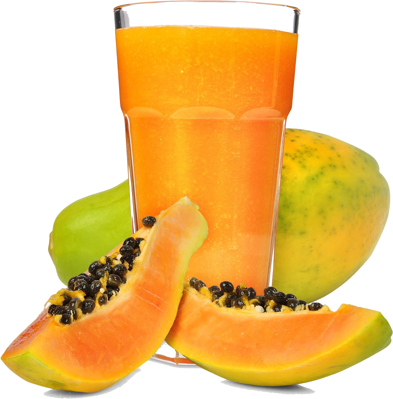 Orange Juice Smoothie Papaya Mango - Papaya Juice Png Clipart (1653x1675), Png Download
