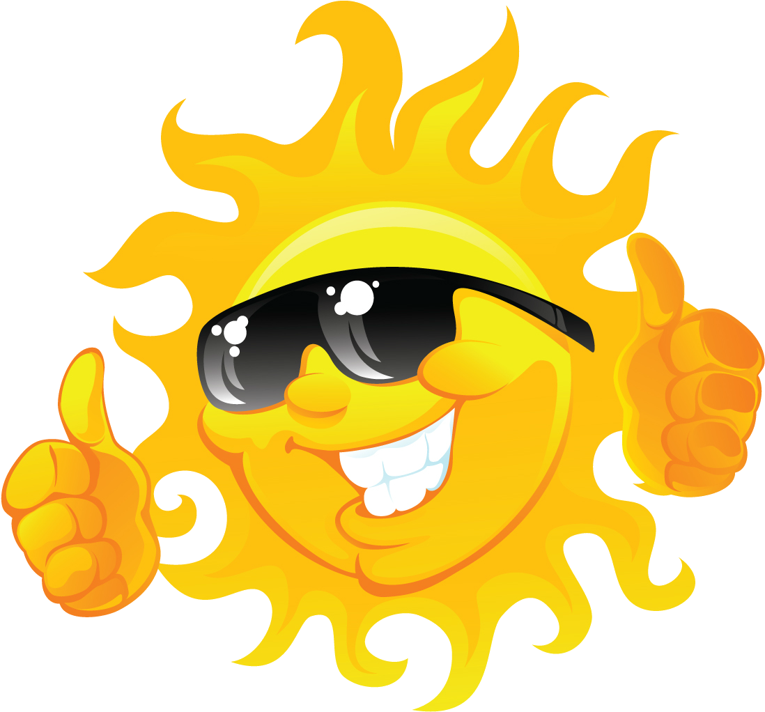 Sun With Glasses Logo Clipart (1101x1035), Png Download