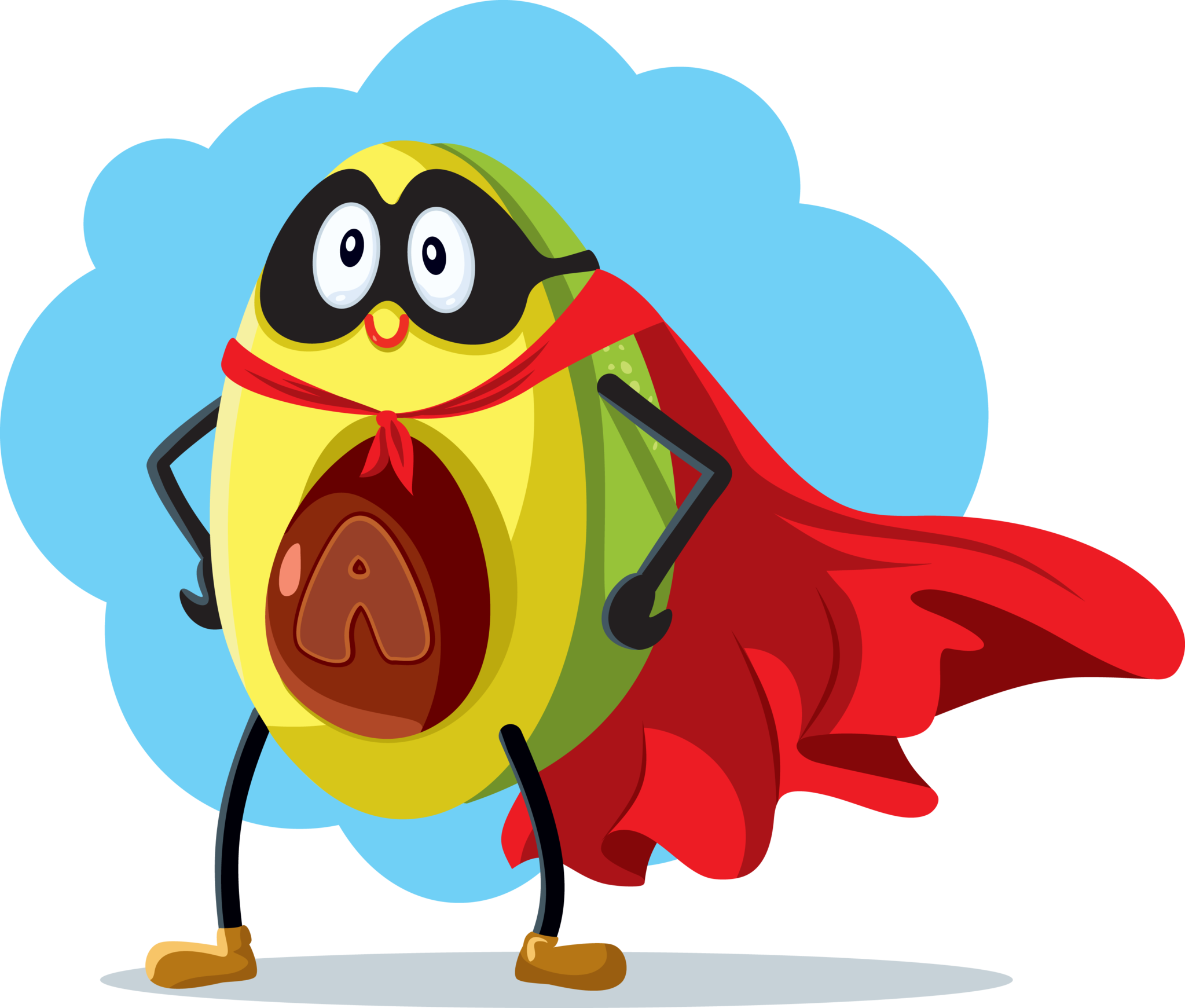 Avocado Superhero Clipart (2047x1741), Png Download