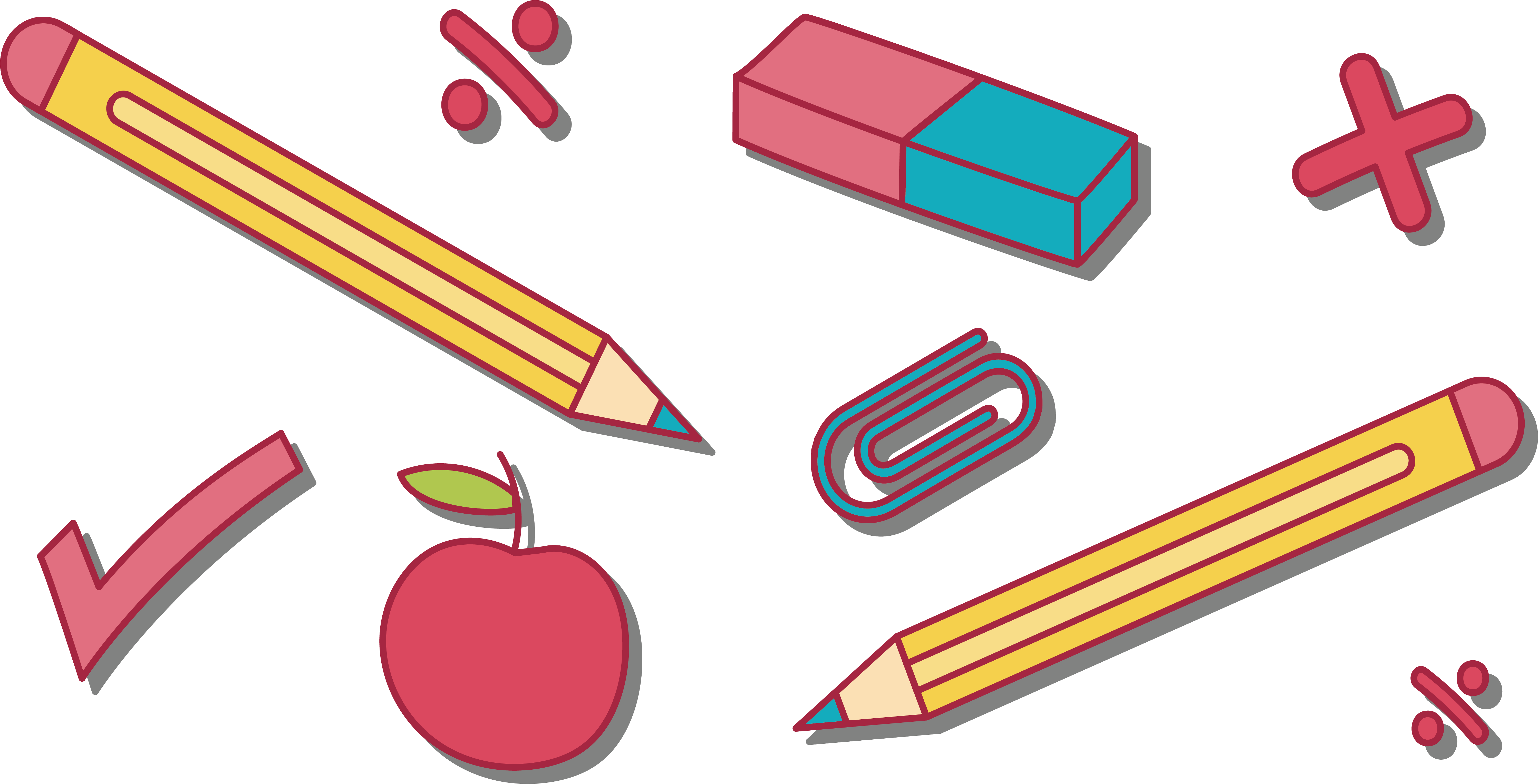 Drawn Candle Eraser Pencil And Eraser Drawing Cartoon Clipart Full
