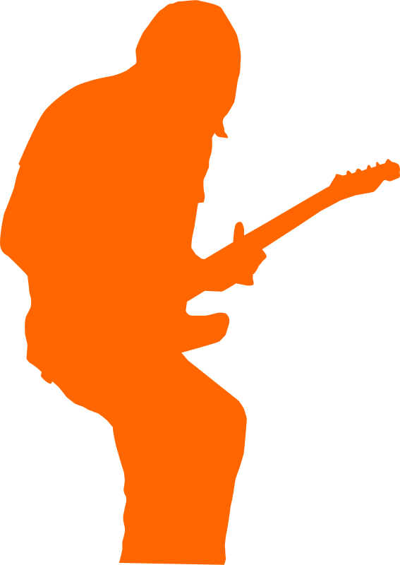 Drawing Guitar Guitarist - Rock Guitarist Silhouette Clipart (532x750), Png Download