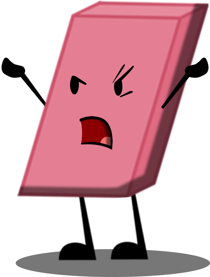 Download Eraser Clipart Pink Eraser Bfdi Eraser Mad Png Download