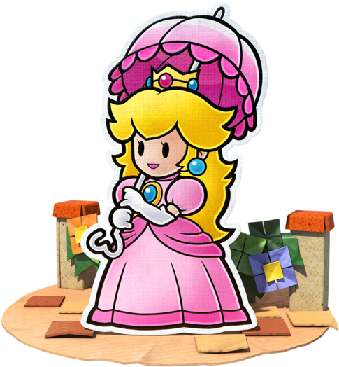 Princess Peach Paper Mario - Paper Mario Color Splash Peach Clipart (600x600), Png Download