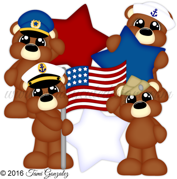 Transparent Sleeping Bear Clipart - Military Bear Clip Art - Png Download (582x589), Png Download