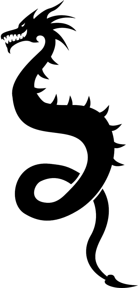 Dragon Chinese Dinosaur - Chinese Outline Dragon Drawing Clipart (500x1000), Png Download