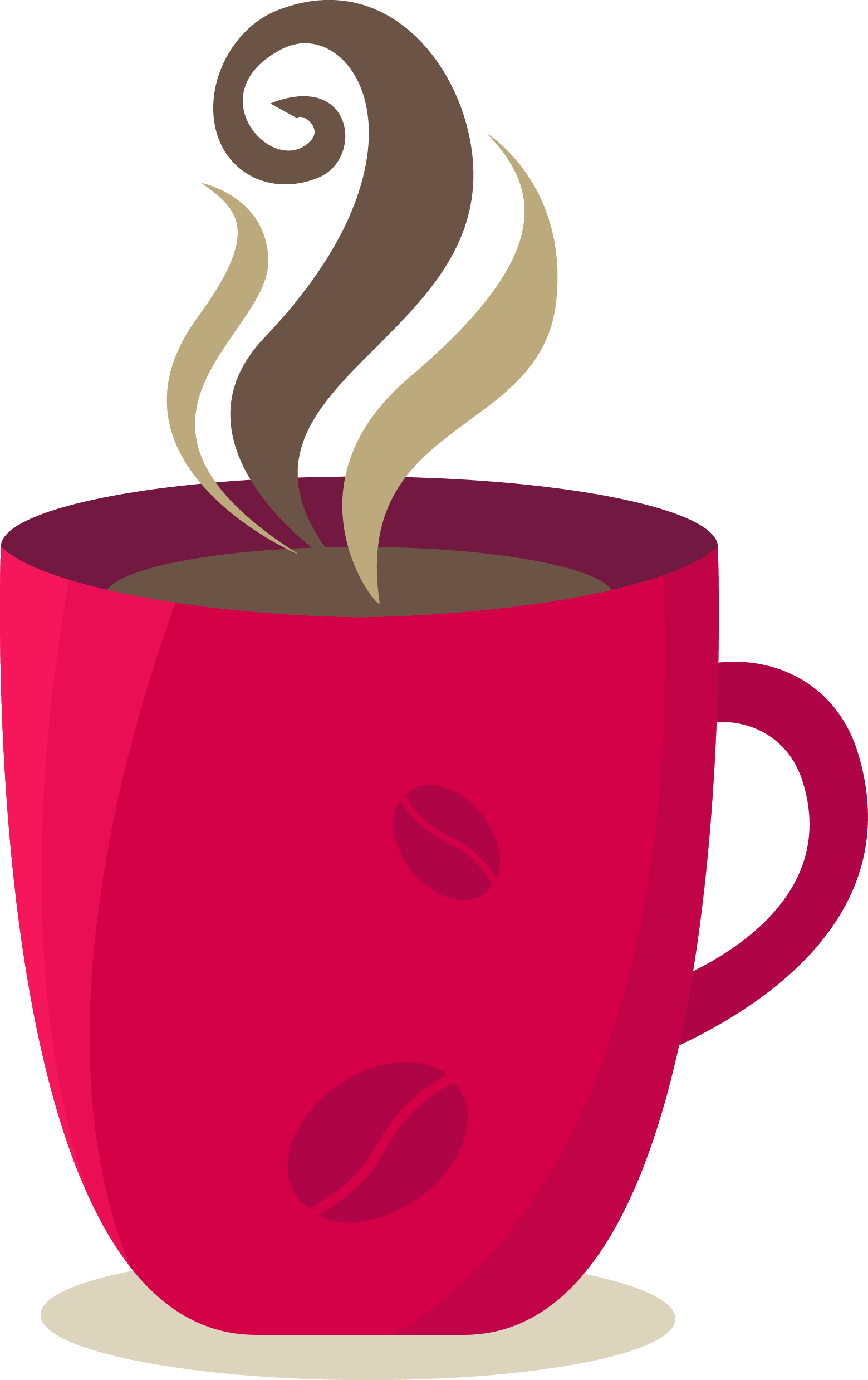 Cup Cafe Cartoon Material - Coffee Cup Images Cartoon Clipart (1559x2478), Png Download