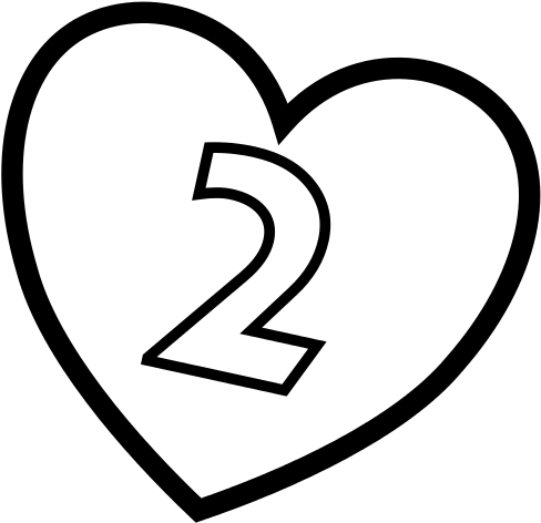 Valentines Day Hearts Number 2 At Coloring Pages For - Corazon Con La Letra Clipart (593x767), Png Download
