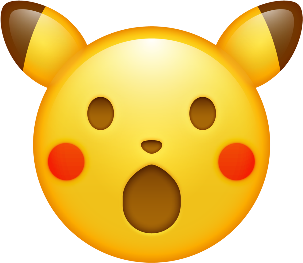 Trinket Geek Here"s A High Res Surprised Pikachu Emoji - Pikachu Emoji Clipart (988x860), Png Download