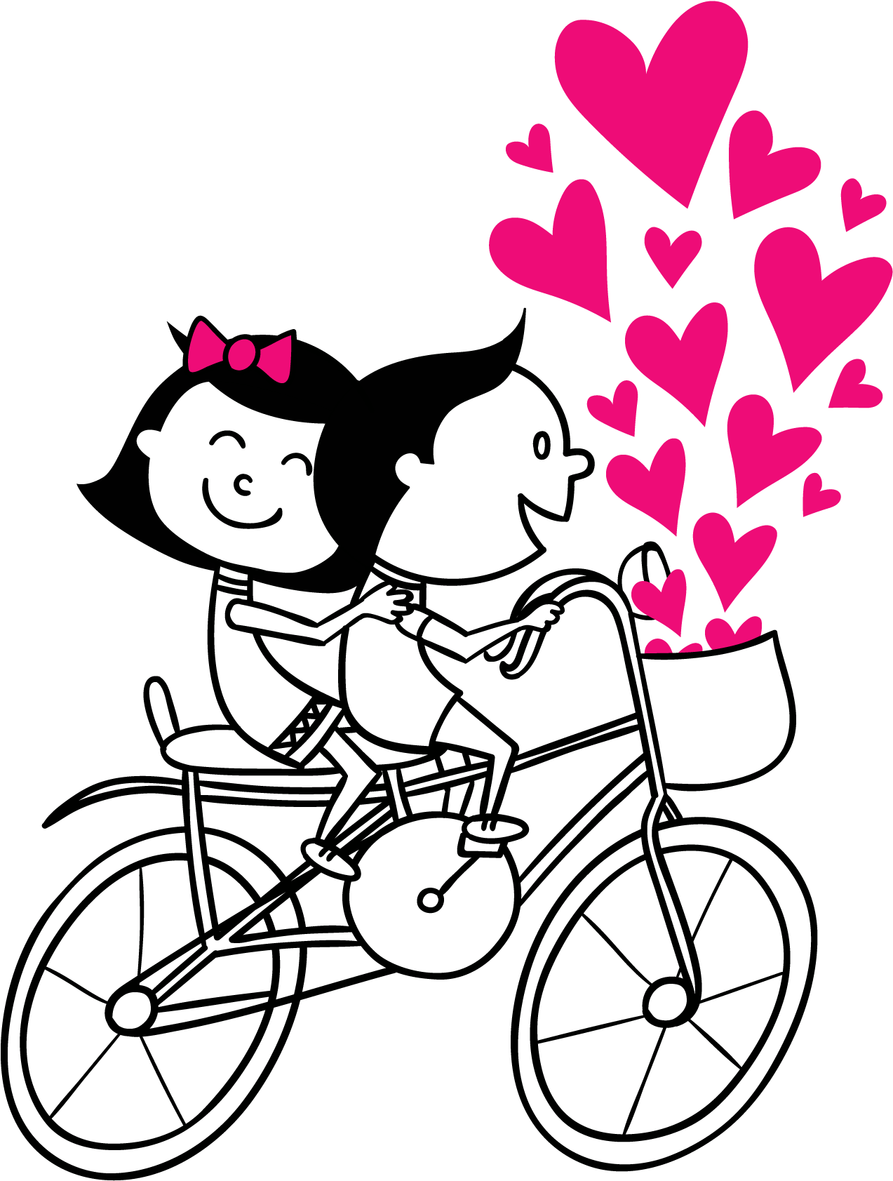 Couple Vector Cycling Png Free Photo Clipart - Love Couple Cartoons On Cycle Transparent Png (1800x1800), Png Download