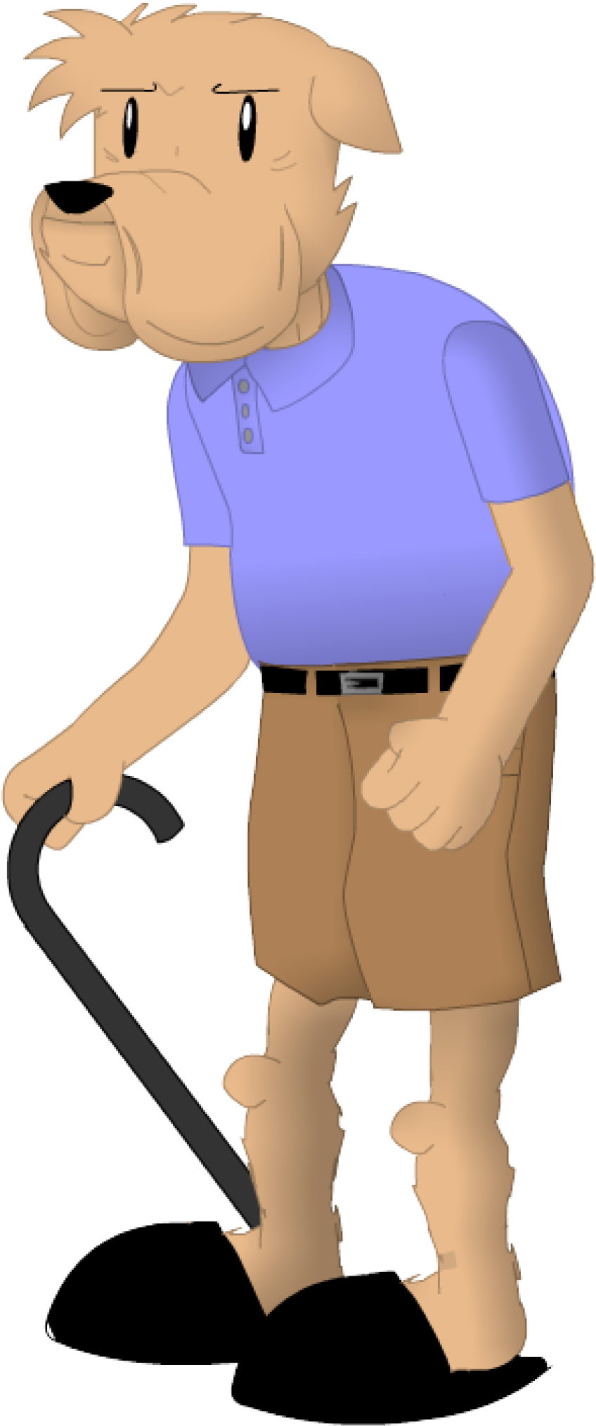 Old Man Pittbull - Cartoon Clipart (988x2292), Png Download