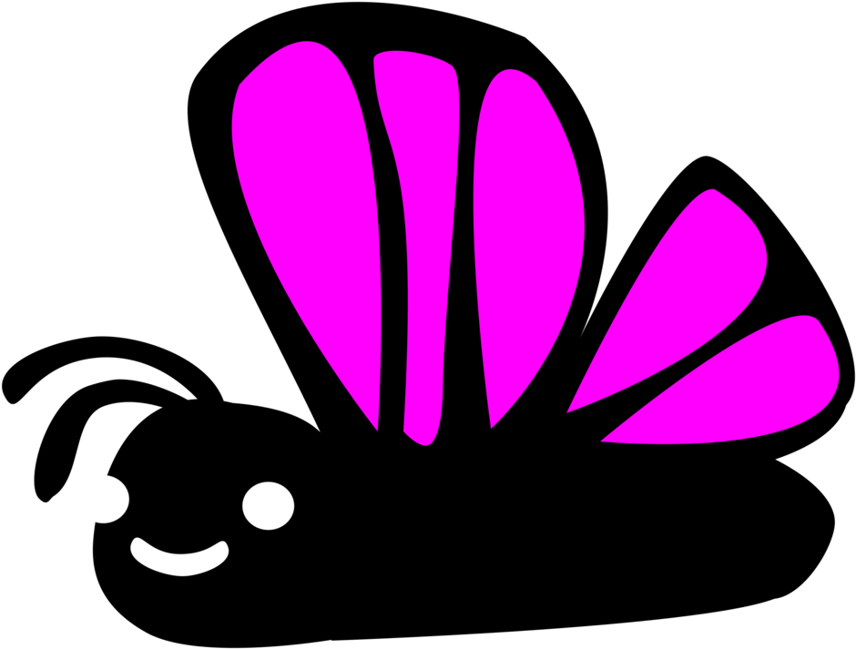 Pink,butterfly,flower - Butterflies Clipart (977x750), Png Download