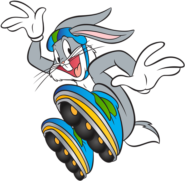 Bunny Baseball Clipart Banner Lola Bunny Clipart At - Bugs Bunny On Roller Skates Png Transparent Png (600x585), Png Download