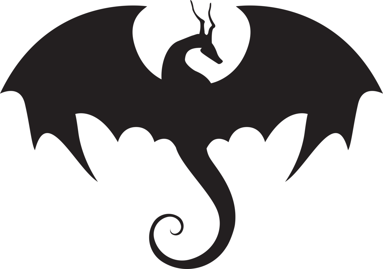 Silhouette Dragon Clip Art - Dragon Silhouette - Png Download (1280x900), Png Download