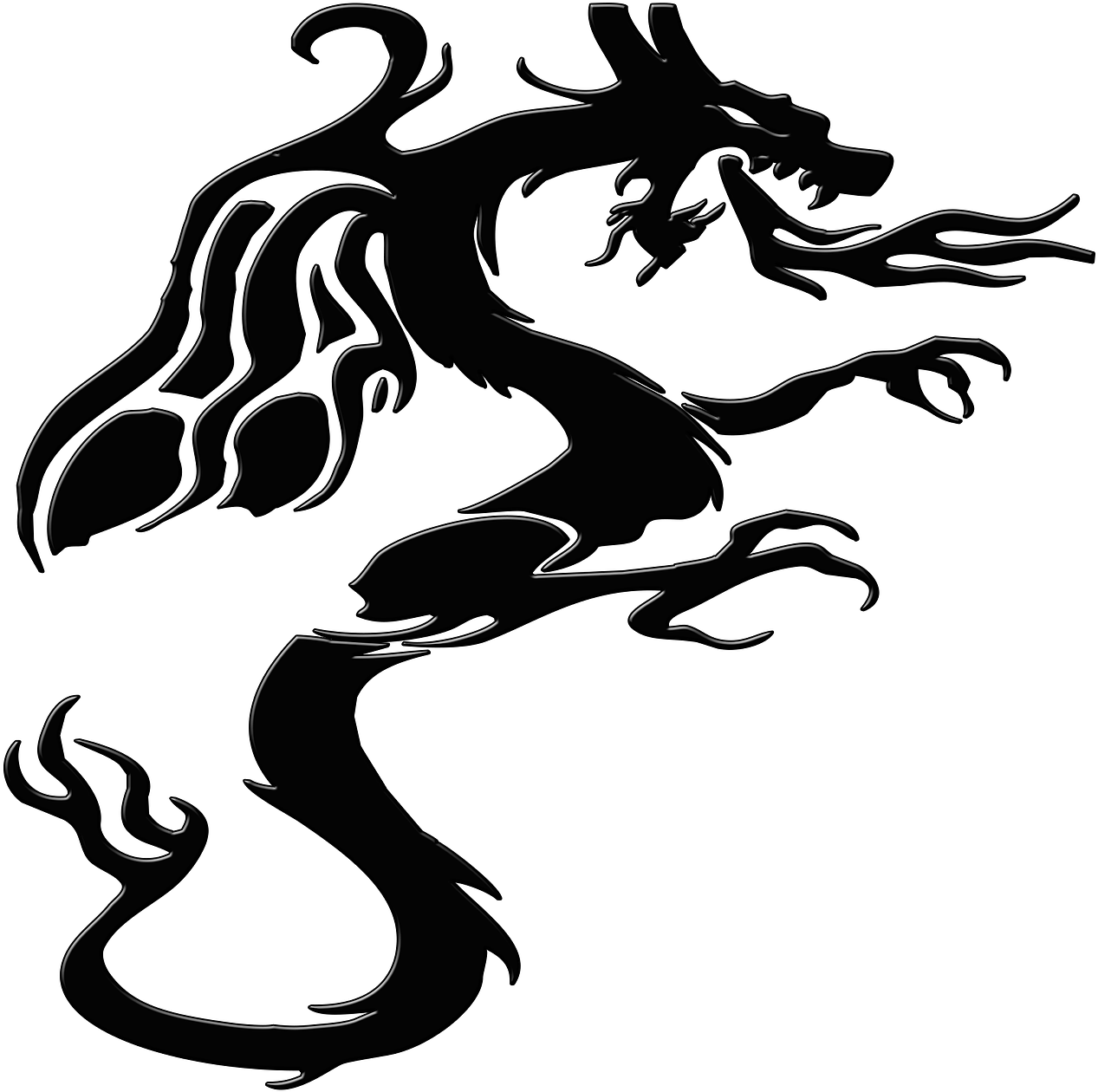 Dragon Silhouette Clip Art - Monster - Png Download (1280x1280), Png Download