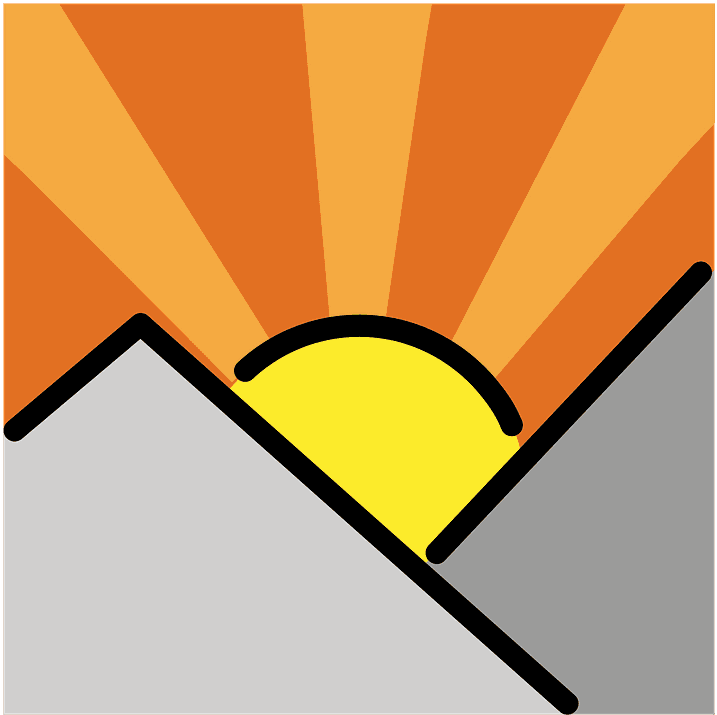 Sunrise Over Mountains Emoji Clipart - Png Download (800x800), Png Download