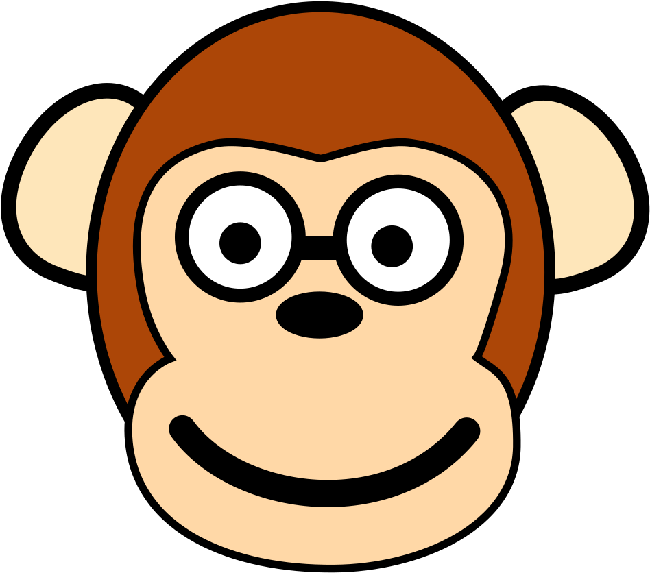 Easy Monkey Face Drawing Clipart (600x527), Png Download